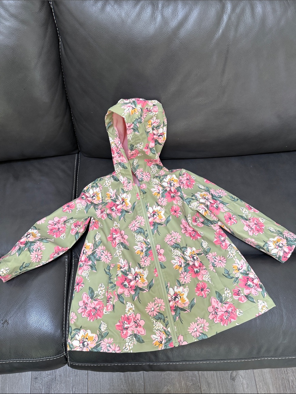 Floral 3T girls waterproof raincoat
